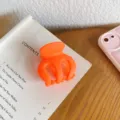 Molla per capelli opaca arancione da donna, grande clip squalo accessorio per capelli. - Arancione Fluorescente