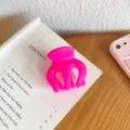 Grande molletta per capelli rosa opaco da donna, elegante pinza per chignon e coda di cavallo. - Rosa Fluorescente