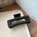Molla per capelli rettangolare nera opaca, grande stile minimalista per donna elegante. - Nero