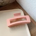 Molletta per capelli rettangolare opaca rosa, grande clip squalo minimalista da 13cm. - rosa arancio