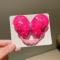 Niños rosa lentejuelas coletero lazo bonito banda elastica cabello accesorio pelo - Rosa rojo
