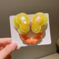 Bonito coletero de lazo con lentejuelas amarillas para niñas dulce accesorio de cabello. - Amarillo