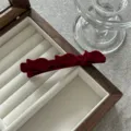 Fermaglio per capelli in velluto rosso scuro accessorio per acconciatura donna inverno - Fermaglio per Trecce / Borgogna