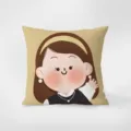Nordic minimalist cute cartoon girl velvet throw pillow cover for living room sofa couch. - Happy Family 6