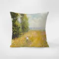 Funda de cojín de terciopelo con pintura al óleo retro francesa, sofá de arte minimalista. - Pintura al Óleo de Arte Vintage Francés 3 / 35x35cm (Funda Sin Relleno)