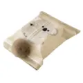 Cute koala fabric tissue box cover with plush ball decoration for home and car use. - Koala Style (Brown Pompom)