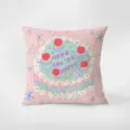 Cute cartoon cake pattern flannel throw pillow cover soft cushion detail design home decor. - Double-Sided Print 35x35cm (Cover Without Core) / Food Party-2
