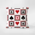 Cojín decorativo con patrón geométrico de palos de naipes clásicos para el sofá de la sala. - Estampado de Doble Cara 35x35cm (Fundas Sin Relleno) / Patrón pkpBz20