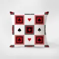 Cojin decorativo con patron de cartas de poker para sofa de sala moderna y coche. - Estampado de Doble Cara 35x35cm (Fundas Sin Relleno) / Patrón pkpBz18