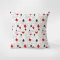 Cojín decorativo cuadrado con elegantes palos de naipes y un hermoso diseño de líneas abstractas. - Estampado de Doble Cara 35x35cm (Fundas Sin Relleno) / Patrón pkpBz16