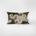 Rectangle throw pillow with classical oil painting white flowers pattern, soft flannel fabric. - Double-Sided Pattern 30x50cm (Cover Without Core) / Nancheng Floral 3