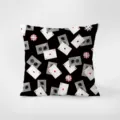 Fodera per cuscino moderna con motivo carte da poker cuscino decorativo nero per divano - Stampa Bifacciale 35x35cm (Copertura Senza Imbottitura) / Modello pkpBz01
