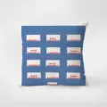 Minimalist blue throw pillow with artistic text pattern, comfortable cushion for living room decor. - Double-Sided Print 35x35cm (Cover Without Core) / Style 406-3