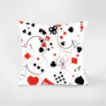 Cuscino quadrato stampato con motivi di carte da poker per divano da salotto e auto - Stampa Bifacciale 35x35cm (Copertura Senza Imbottitura) / Modello pkpBz03