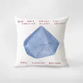 Cojín decorativo creativo con patrón de cristal azul y texto irónico para sala de estar. - Estilo 406-9