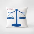 Cojín decorativo minimalista con gráfico de balanza creativo y texto impreso único. - Estilo 406-10