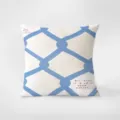 Cojín decorativo artístico con patrón de valla azul y texto para sofá de sala y dormitorio. - Estilo 406-11
