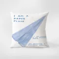 Cojín minimalista azul con avión de papel para sofá cómodo y elegante decoración de hogar. - Estilo 406-14