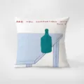 Cojín decorativo minimalista artístico con ilustración de botella para sala de estar y dormitorio. - Estilo 406-17