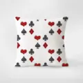Cojín decorativo con diseño de naipes de poker, cojín de tela suave para sofá y coche. - Estampado de Doble Cara 35x35cm (Fundas Sin Relleno) / Patrón pkpBz06