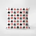 Cojín decorativo con patrón de cartas de póquer vintage, cómodo cojín para sala de estar. - Estampado de Doble Cara 35x35cm (Fundas Sin Relleno) / Patrón pkpBz07