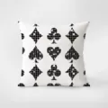 Moderno cojín decorativo con patrón de naipes y cuadrícula geométrica para sofá y coche. - Estampado de Doble Cara 35x35cm (Fundas Sin Relleno) / Patrón pkpBz11