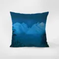 Nahaufnahme zeigt die weiche Flanell Textur und den norwegischen Landschaftskunst-Druck. - Norwegische Landschaft 05