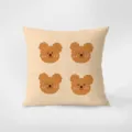 Fodera per cuscino beige estetica con simpatici orsetti, ideale per divano e soggiorno moderno. - Stampa Bifacciale 35x35cm (Copertura Senza Imbottitura) / Orsetto Carino Crema Francese 5