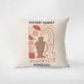 Modern abstract art throw pillow cover with pottery motif and stylish typography decor. - French Pastoral Romantic Style 5