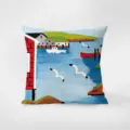 Nordic modern art landscape throw pillow cover, cozy sofa decorative cushion case art. - Maud Peggys Cove