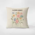 Fodera per cuscino beige moderna con stampa mercato fiori, morbido cuscino decorativo velluto. - Stile Romantico Pastorale Francese 3 / Stampa Bifacciale 35x35cm (Copertura Senza Imbottitura)