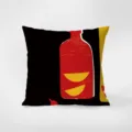 Cojín cuadrado de terciopelo estilo pop art moderno con diseño de botella abstracta para sofá. - Estampado de Doble Cara 35x35cm (Fundas Sin Relleno) / Fruta Pop Art B