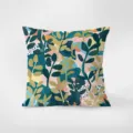 Nordic modern velvet throw pillow cover with abstract botanical leaf pattern for living room. - Floral 05
