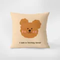 Fodera per cuscino stile crema con simpatico orsetto, cuscino decorativo per divano e soggiorno. - Stampa Bifacciale 35x35cm (Copertura Senza Imbottitura) / Orsetto Carino Crema Francese 2