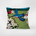 Federa per cuscino decorativo con paesaggio nordico moderno Maud Lewis per divano - Stampa Bifacciale 35x35cm (Copertura Senza Imbottitura) / Maud Uccello con Piume Blu
