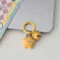 Cute yellow star bell keychain with round clasp, sweet girl bag pendant gift accessory. - Hat Star Bell Keychain / Yellow