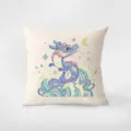 Cute blue dragon print throw pillow plush cushion cover for living room sofa home decor. - Double-Sided Print 35x35cm (Cover Without Core) / Blue Dragon
