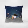 Federa per cuscino in morbido velluto con illustrazione di notte stellata per divano. - Gita di Primavera 5