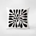 Détail de housse de coussin art noir et blanc abstrait, design minimaliste moderne. - Impression Double Face 35x35cm (Housse Sans Rembourrage) / Art Abstrait 03
