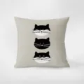 Nordic Minimalist Cat Print Throw Pillow Cover Soft Velvet Cushion Sofa Bed Decor - Eating Cat 4 / 35x35cm Pillowcase Without Core