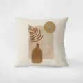 Federa cuscino velluto motivo astratto beige, dettaglio design nordico minimalista. - Stampa Bifacciale 35x35cm (Copertura Senza Imbottitura) / Stile Legno Astratto 03