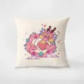 Cute pink dragon print throw pillow, soft suede fabric cushion for living room sofa decor. - Affectionate Dragon