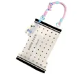 Hanging tissue bag with cute dog pendant, beige polka dot fabric design for car home. - Lucky Dot 01 Car Hanging Strap (With Pendant)