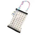 Portable tissue pouch box cute heart print car desktop storage bag with lovely plush charm - Lucky Dot 02 Car Hanging Strap (With Pendant)