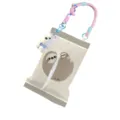 Cute sloth pattern fabric tissue box cover with plush pendant and braided hanging strap for car - Sloth Hanging Strap Style (With Pendant)
