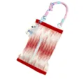 Cute hanging tissue box cover with plush dog pendant and colorful rope handle for car home - Red Wave 03 Car Lanyard (With Pendant)
