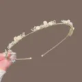 Diadema fina elegante de estrás y perlas para mujer accesorio de cabello estilo hada dulce - Mariposa Ojo de Gato / Dorado