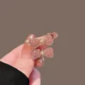 Pinza para el pelo con lazo de diamantes de imitación rosa brillante, horquilla elegante. - Lazo Pequeño de Strass Rosa (Paquete de 2)