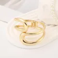 Gold open metal bracelet for women, vintage chunky geometric arm cuff fashion jewelry accessories. - Irregular Square Bracelet / Gold