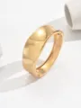 Gold hinged metal bangle bracelet minimalist wide cuff fashion jewelry vintage style accessory - Irregular Square Arc Edge Bracelet / Gold